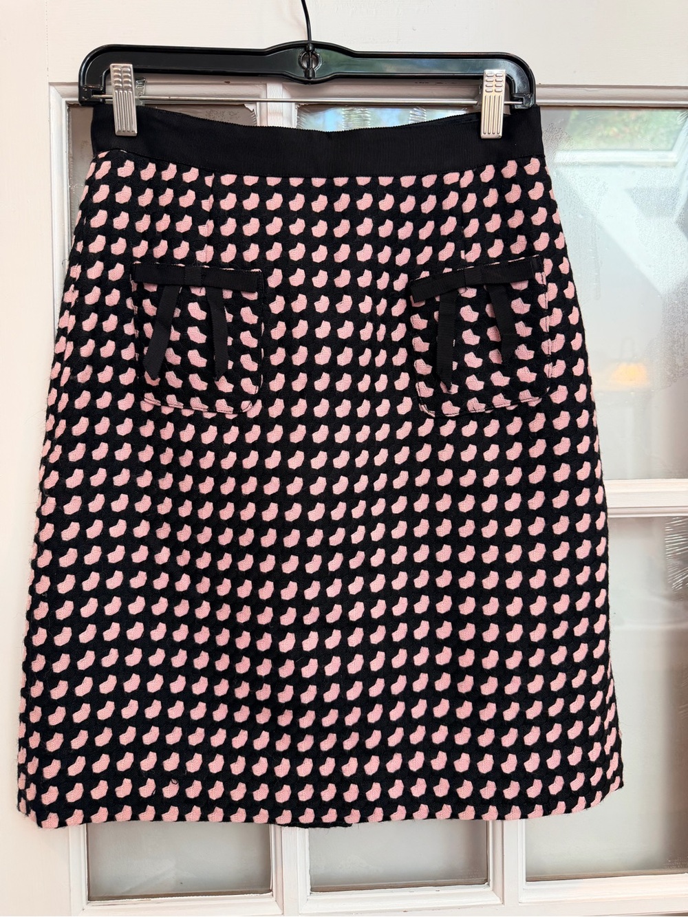 Vintage Original Milly Of New York Y2K Wool Pinup Retro Black Pink Skirt Size 4